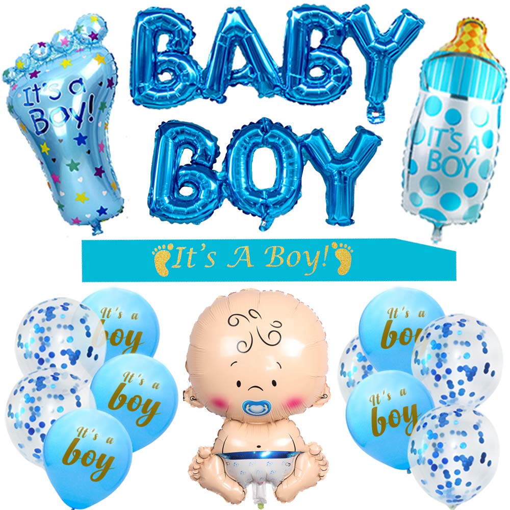 Amazon.Com: Baby Shower Decorations For Boy - It Is A Boy Baby Shower  Decoration, It'S A Boy Sash, Baby Boy Foil Balloons, Large Baby Bottle  Balloon, It Is A Boy Balloons :