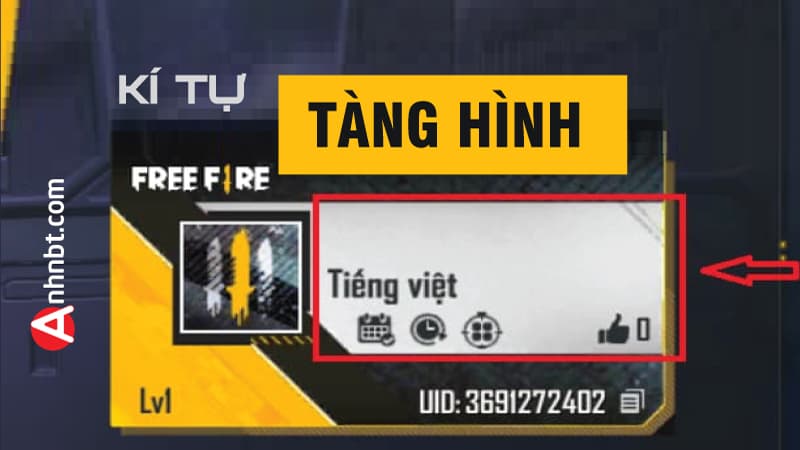 Kí Tự Tàng Hình – Đổi Tên Free Fire Không Tên