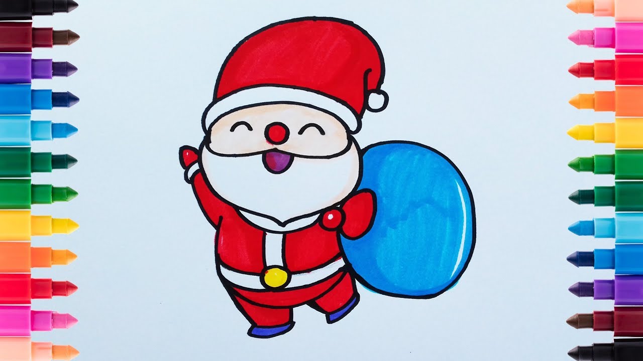 Cách Vẽ Ông Già Noel How To Draw Santa Claus Bé Học Vẽ Ara Channel London  Bridge Instrumental - Youtube