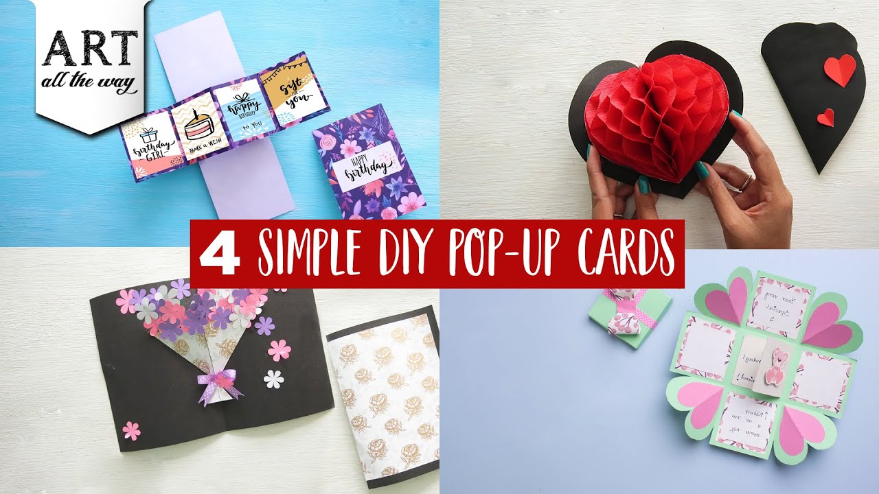 4 Simple Diy Pop Up Cards | How To Make Greeting Cards | Pop-Up Card  Compilation - Youtube