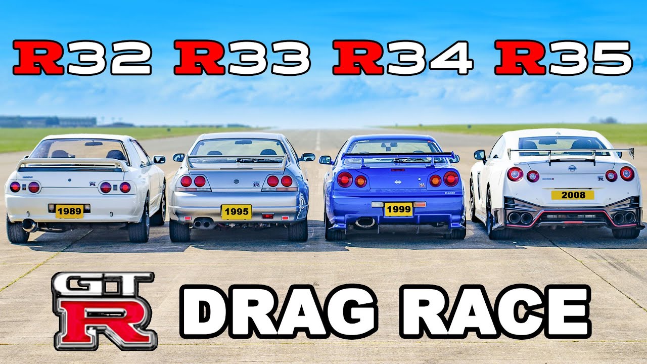 Nissan Gt-R R32, R33, R34, R35 Drag Race Watch | Hypebeast