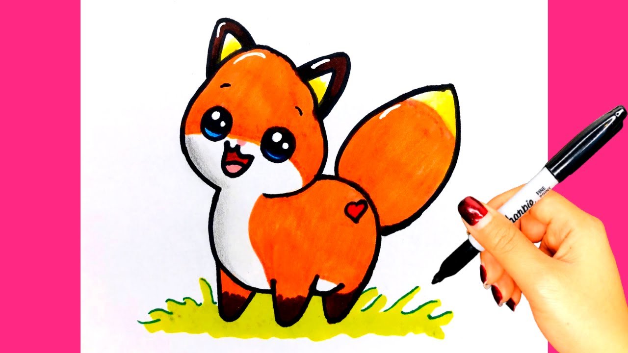 Vẽ Con Cáo Dễ Thương/ How To Draw A Cute Fox/ Thư Vẽ - Youtube