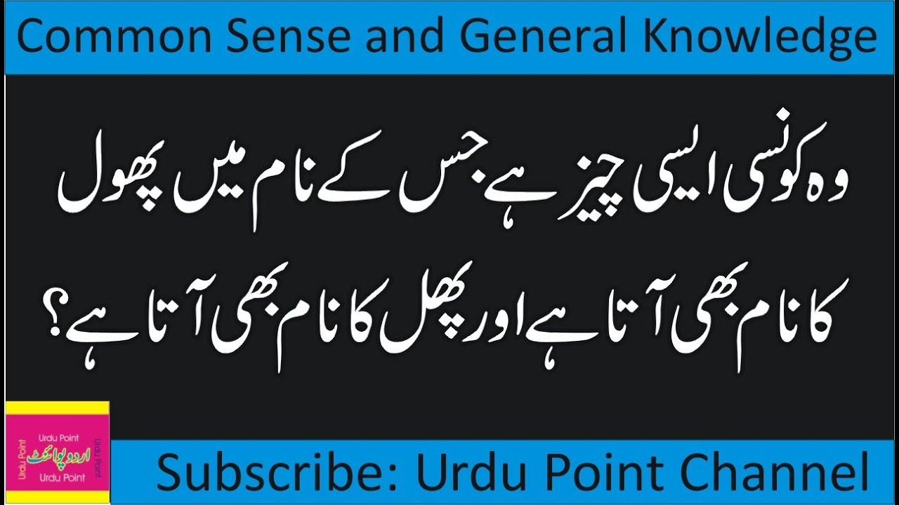 Interesting Common Sense Iq Test | Best General Knowledge Quiz | Paheliyan  In Urdu With Answer - Youtube