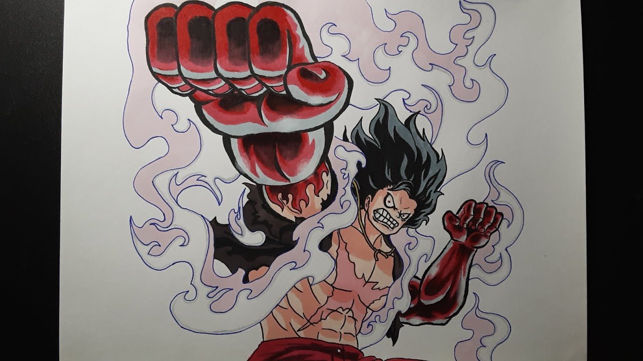 How To Draw Luffy Gear 4 Snake Man Step By Step - One Piece - Youtube