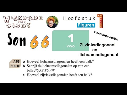 H1 V1 som 66 Hoeveel lichaamsdiagonalen heeft een balk Welke heeft PQRS TUVW hoeveel zijvlakken