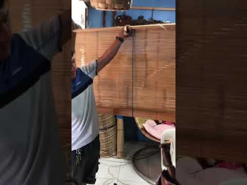 DYI How to install roll up bamboo blinds with poly 🤗