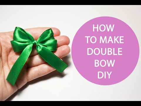 How to make a double bow Tutorial DIY satin ribbon