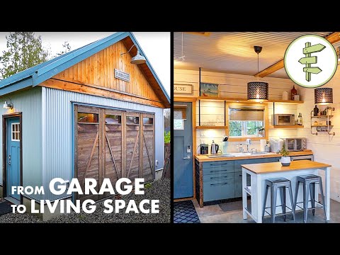 Garage Converted into AMAZING Modern Living Space - Tiny Home Tour