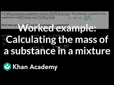 Worked example: Calculating the mass of a substance in a mixture | AP Chemistry | Khan Academy