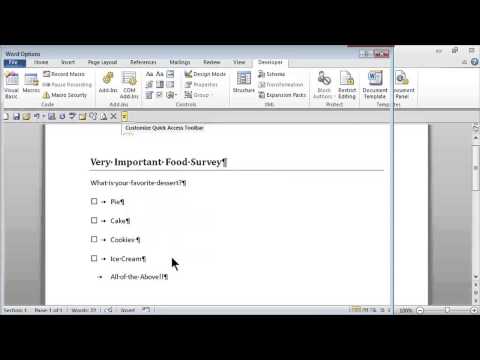 How to Create a Word Survey : MS Word Skills