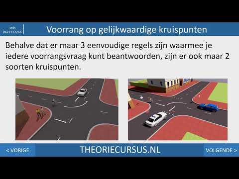 Voorrang op gelijkwaardige kruispunten - Autotheorie - Scootertheorie - Motortheorie