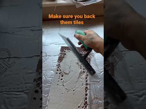 Always back your tiles with adhesive before sticking them on the wall ✌️