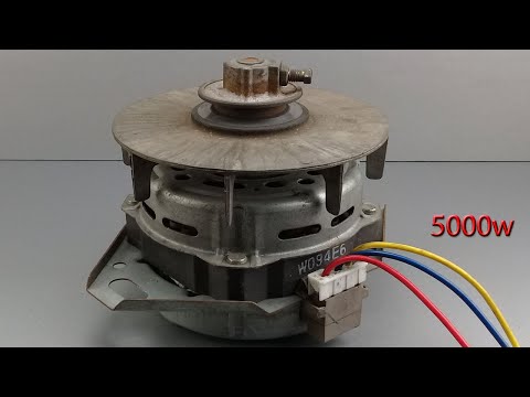 Turn a Washing Machine Motor At Home into a 240v 5000w Generator