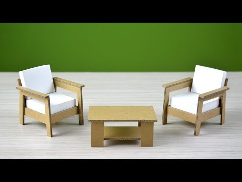 Make table and chair by only using cardboard and paper | amazing cardboard craft - DIY