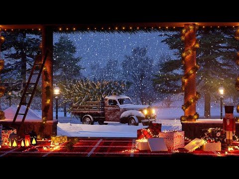 Christmas Snow Ambience ⛄ - The Tree has arrived, let's Decorate the House  - Gentle Snowfall Sound