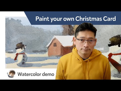 Paint your own Christmas card with watercolor